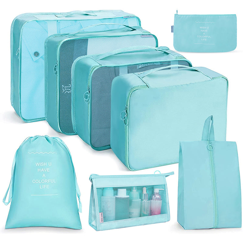8-Piece Travel Organiser Set – Packing Cubes, Toiletry Bag & Shoe Bag