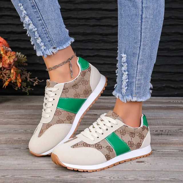 Women's Flower Design Platform Sneakers