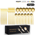 24-Piece Golden Cutlery Set