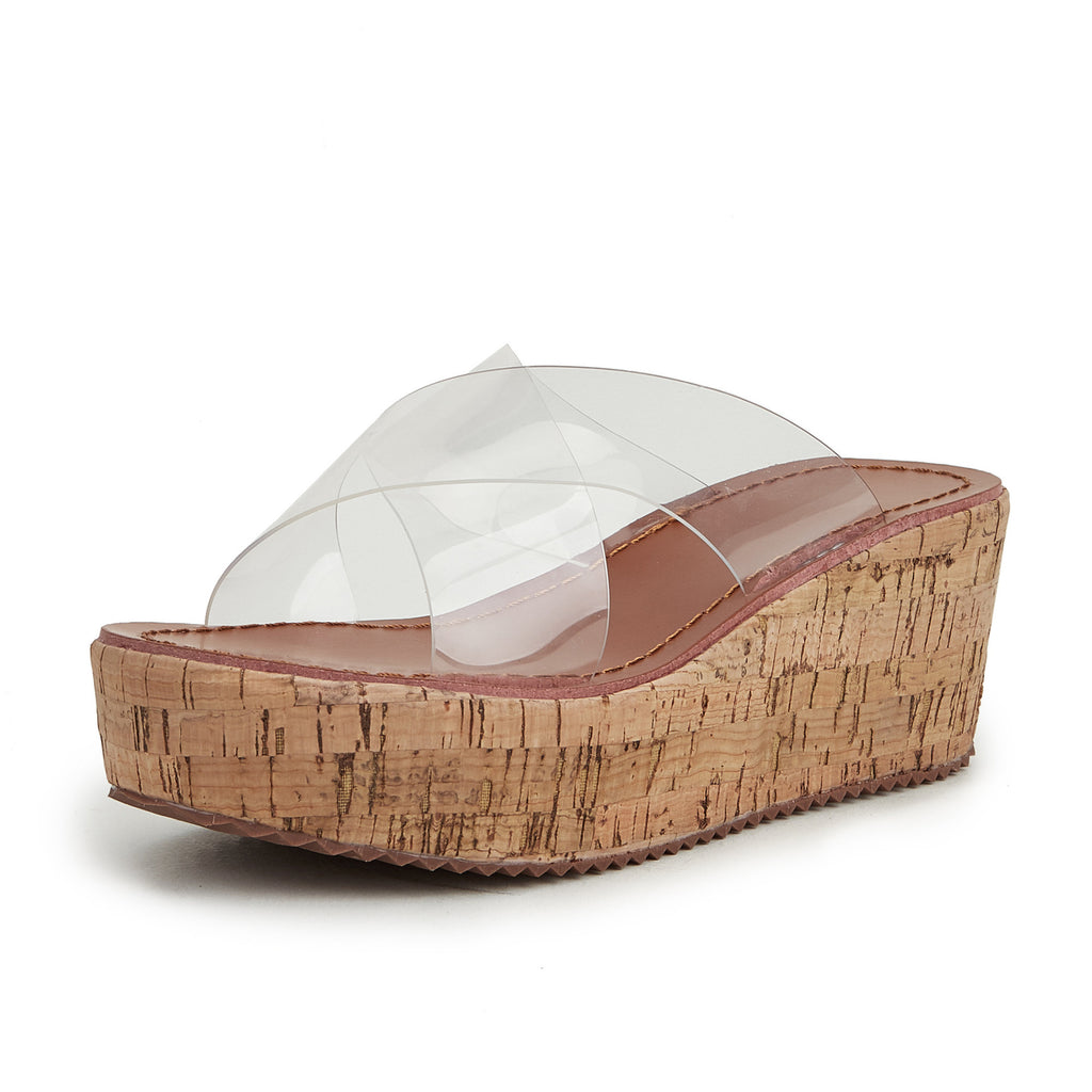 Women's Transparent Vamp Wedge Sandals