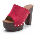 Women's Platform Rivet Mule Pumps