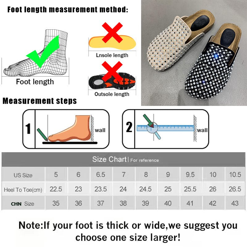 Women's Rhinestone Flat Slides