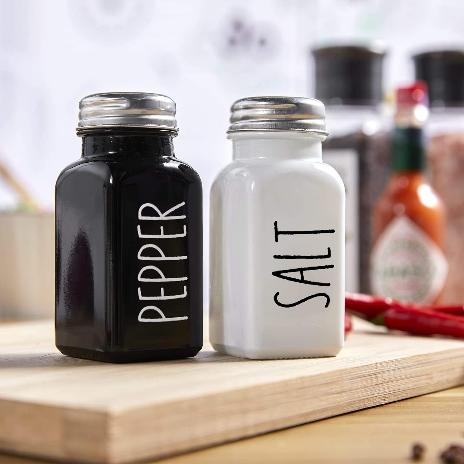 Black & White Seasoning Jar Set