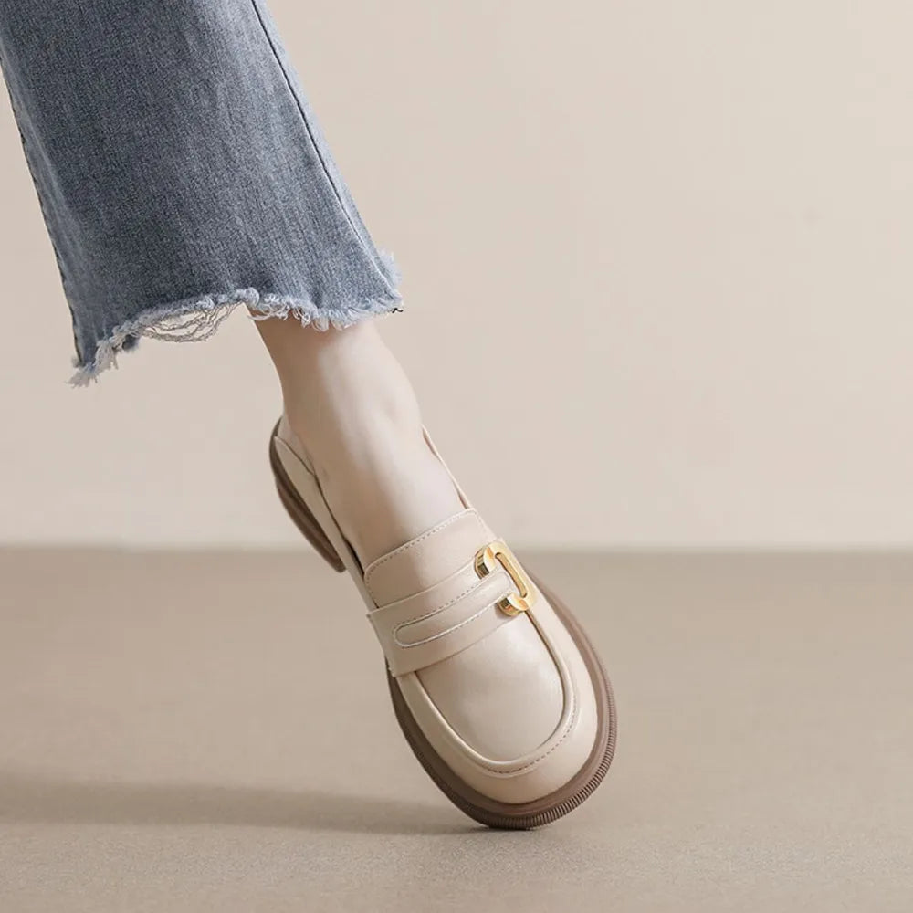 Women's Retro British Block Heel Shoes
