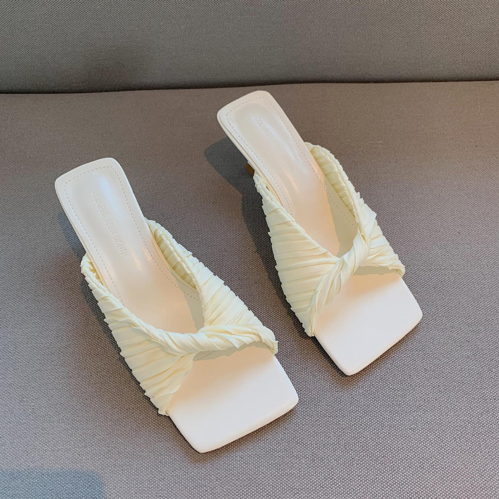 Women's Square Toe Fold Mules