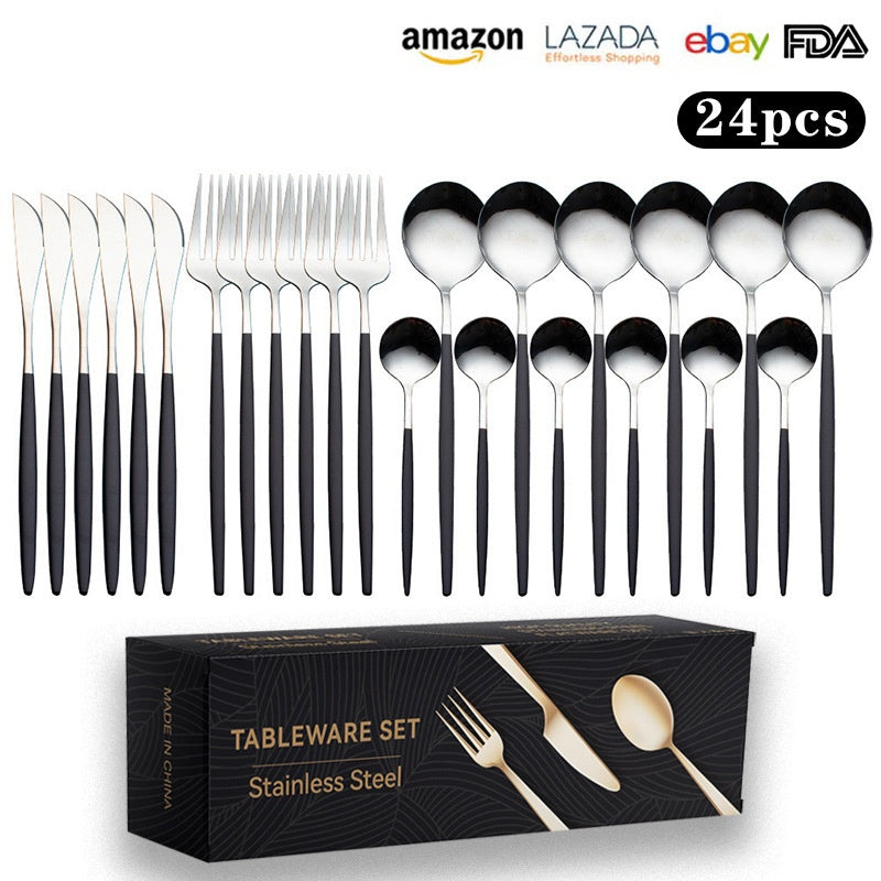 24-Piece Golden Cutlery Set