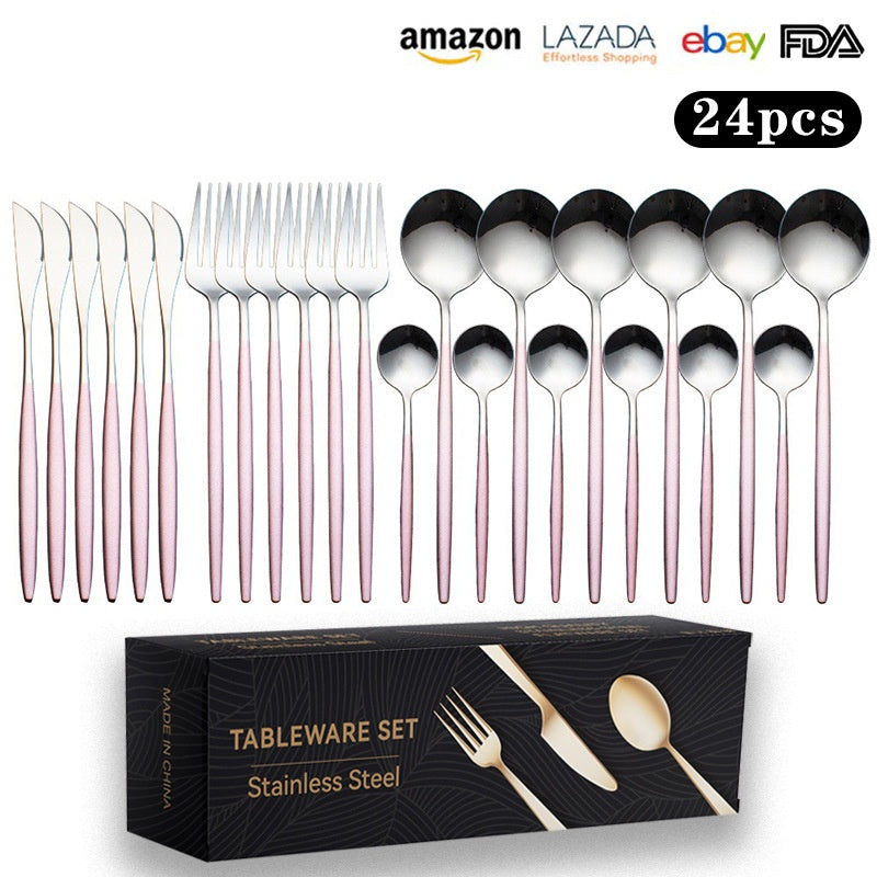 24-Piece Golden Cutlery Set