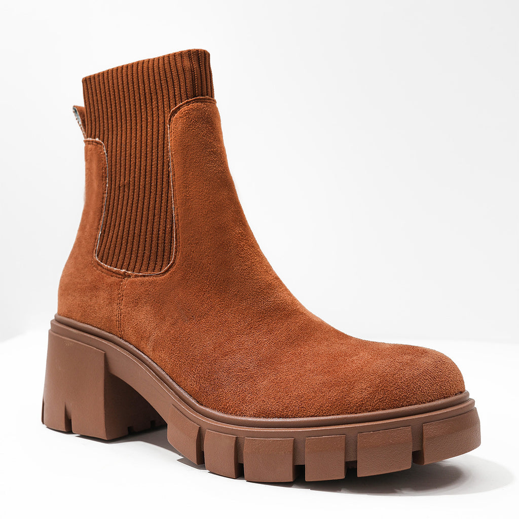 Women's Thick Heel Sock Martin Boots