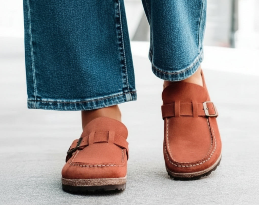 Round Toe Low Heel Slip-On Slippers