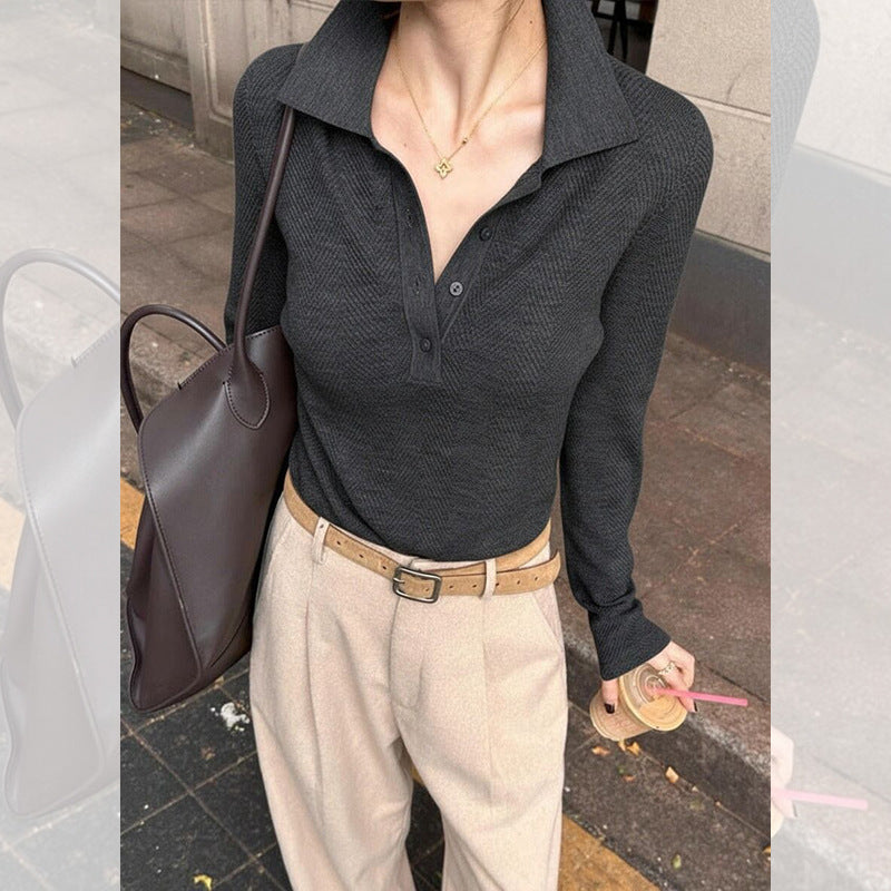Women's Polo Collar Knit Sweater