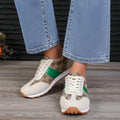 Contrast Round Toe Flat Sneakers