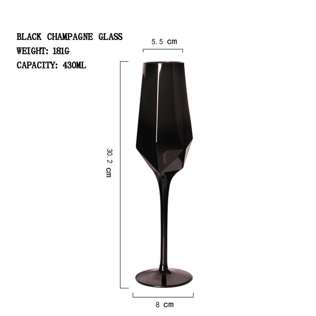 Luxe Black Crystal Glassware Set
