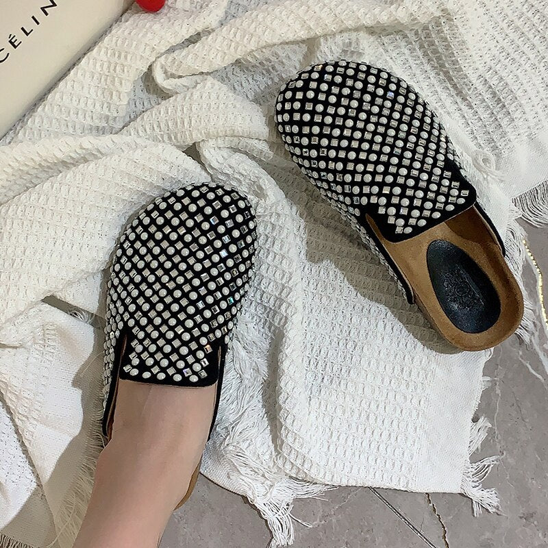Women's Rhinestone Flat Slides