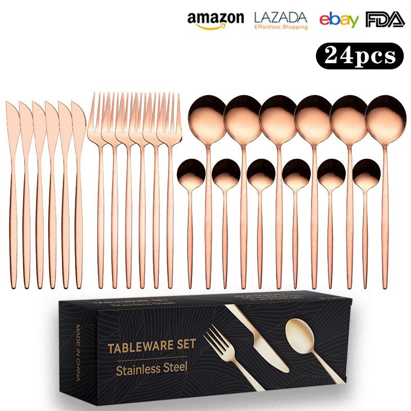 24-Piece Golden Cutlery Set