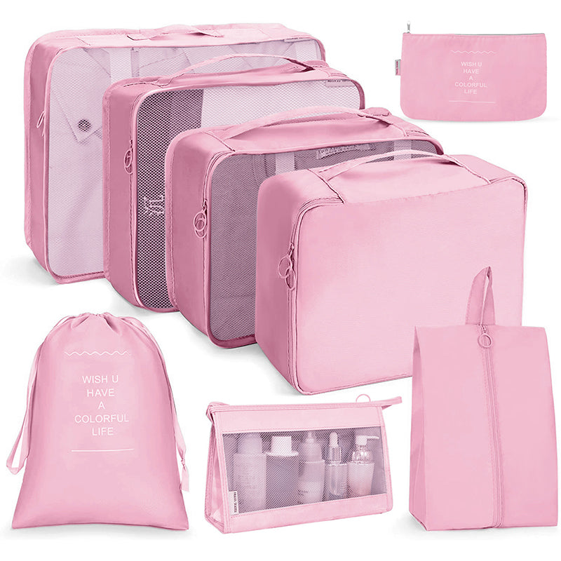 8-Piece Travel Organiser Set – Packing Cubes, Toiletry Bag & Shoe Bag