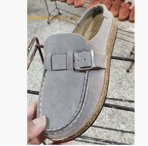 Round Toe Low Heel Slip-On Slippers
