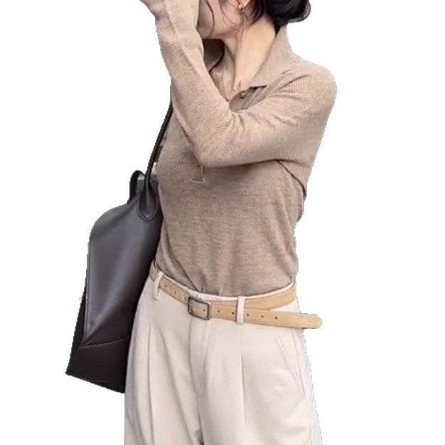 Women's Polo Collar Knit Sweater