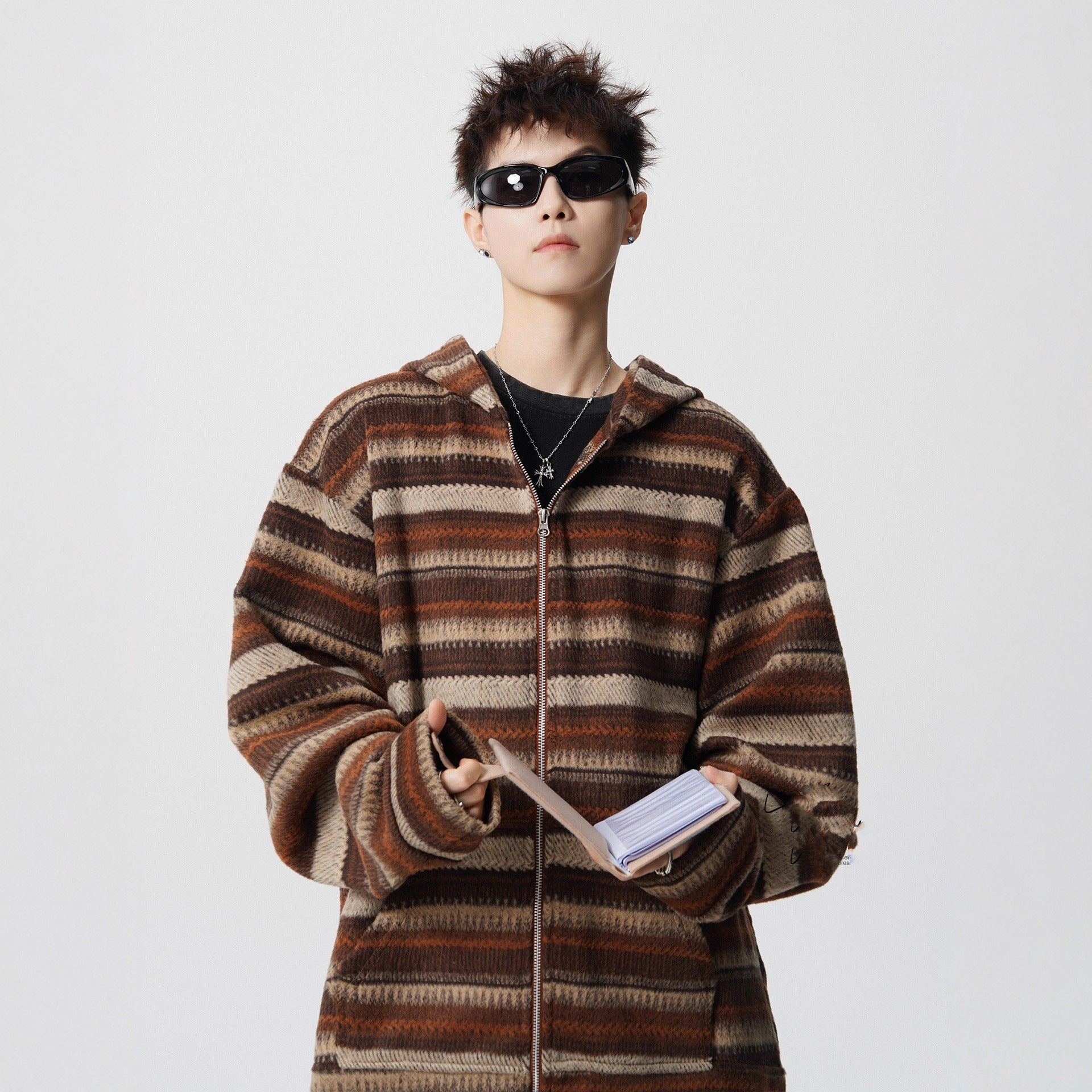 Vintage Stripe Zip Hoodie