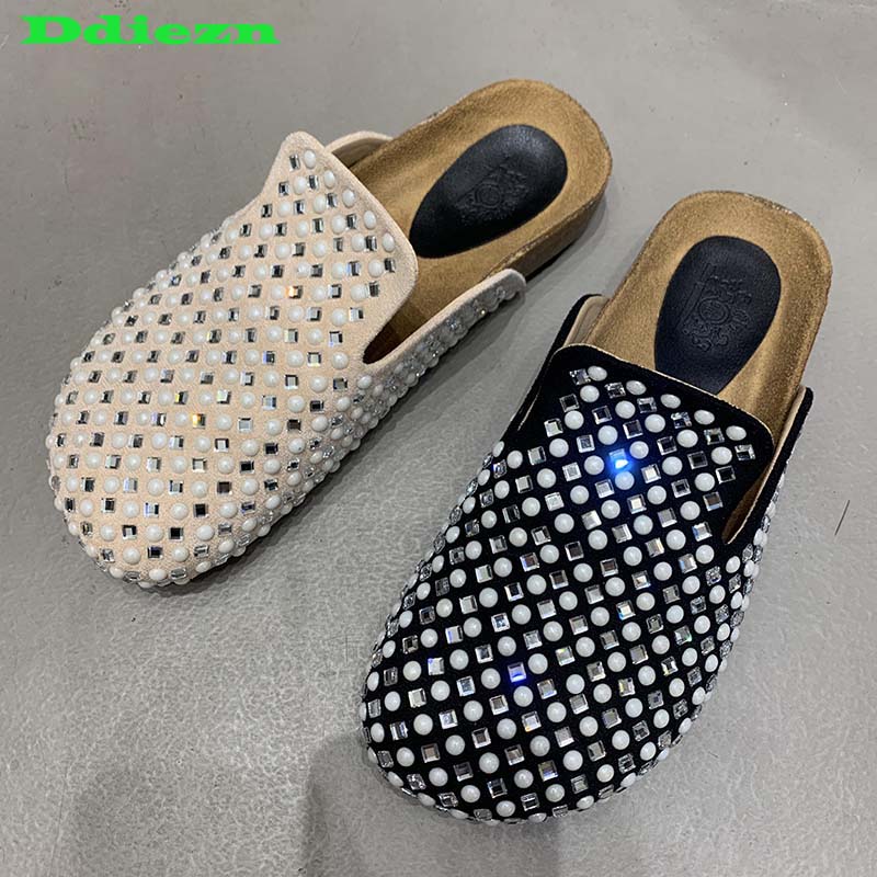 Women's Rhinestone Flat Slides