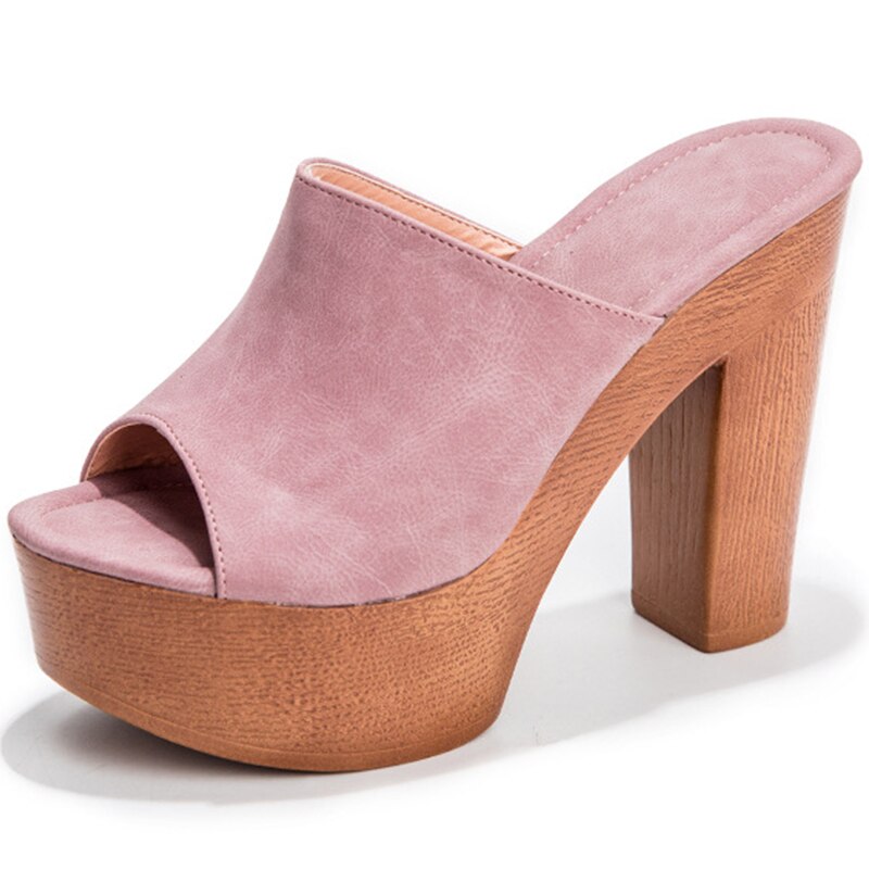 Women's Platform Rivet Mule Pumps