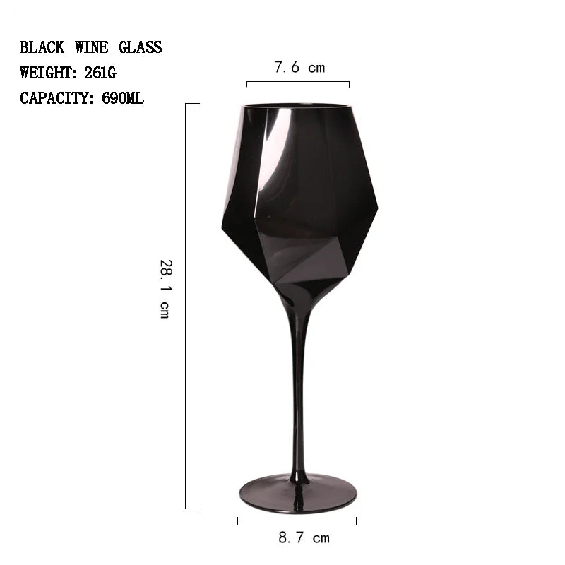 Luxe Black Crystal Glassware Set
