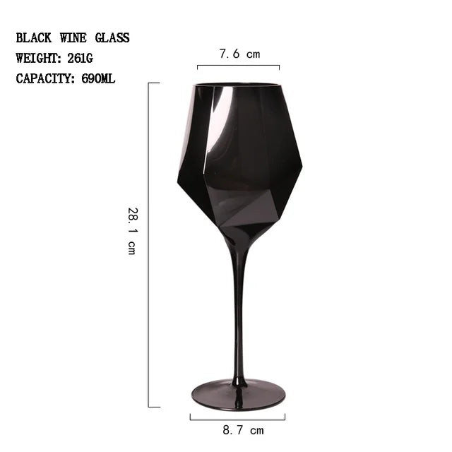Luxe Black Crystal Glassware Set
