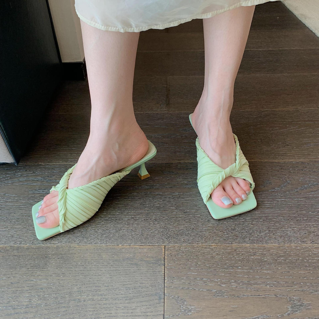 Women's Square Toe Fold Mules