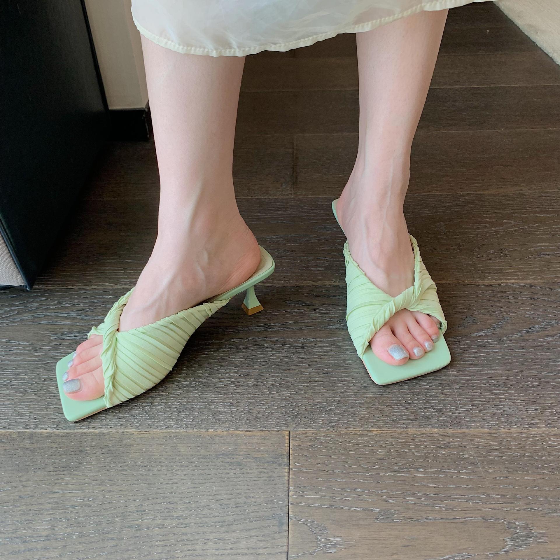 Women's Square Toe Fold Mules