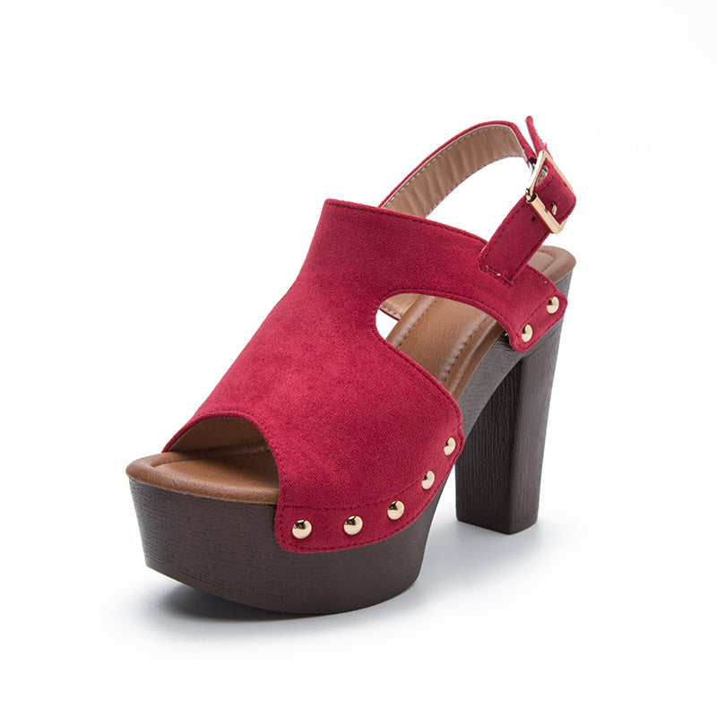 Women's Thick Heel Fish Mouth Sandals