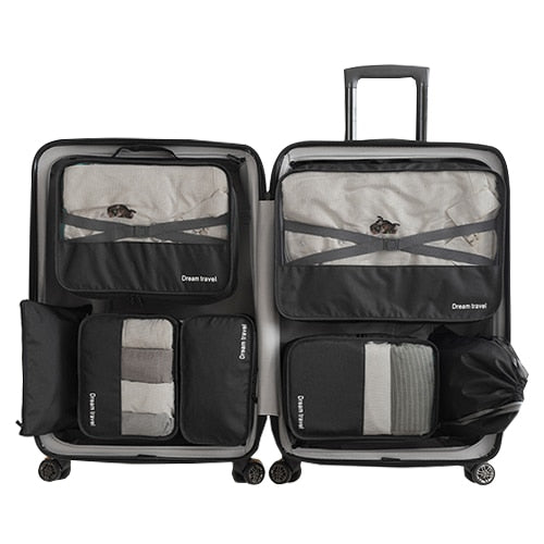 7-Piece Waterproof Travel Tote Set – Packing Cubes & Pouches