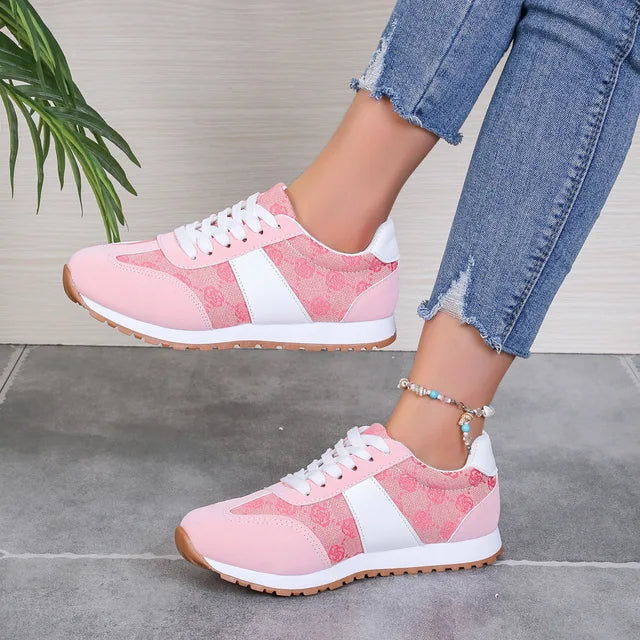 Women's Flower Design Platform Sneakers