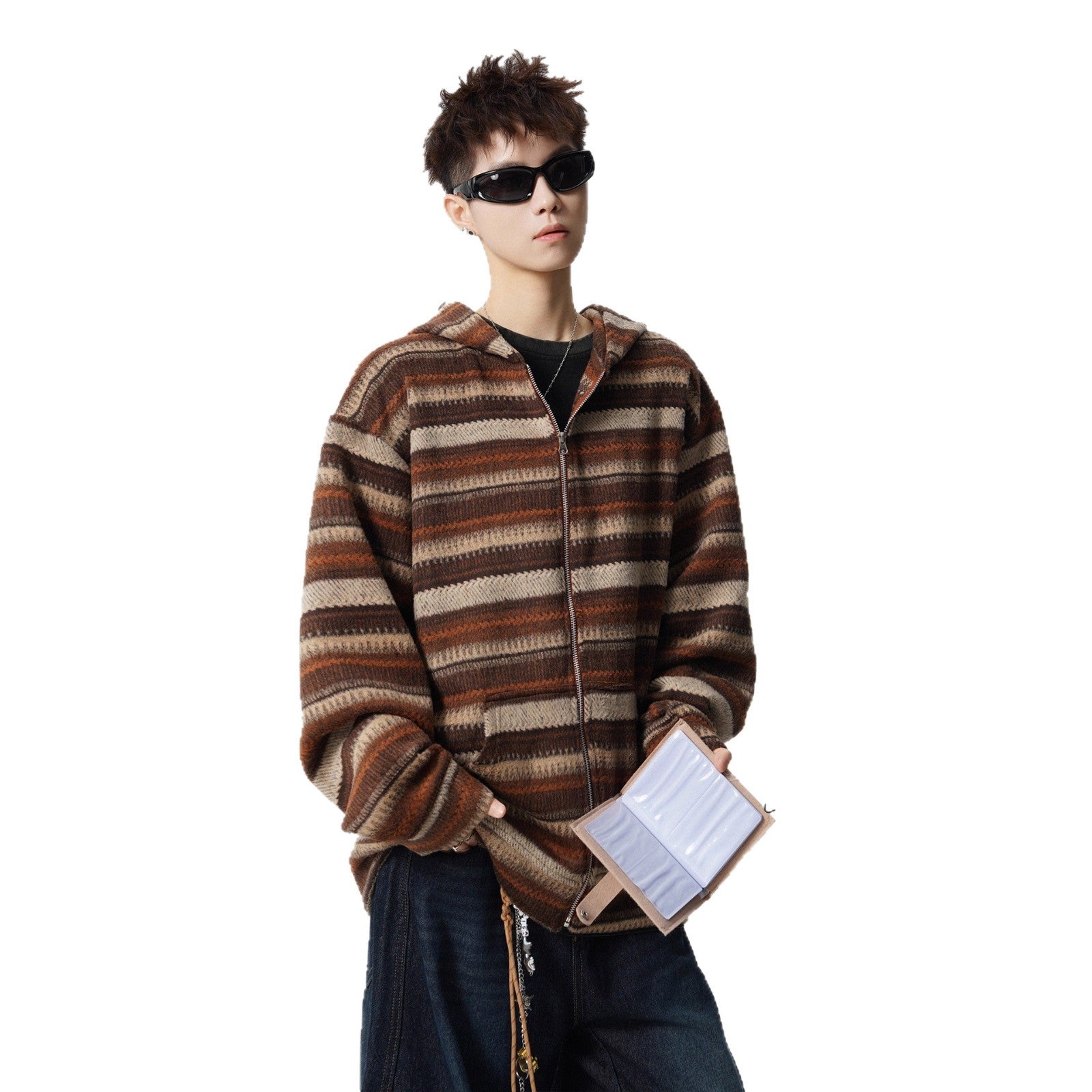 Vintage Stripe Zip Hoodie