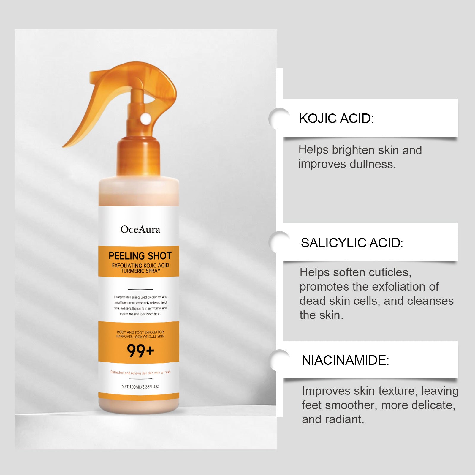 Kojic Acid & Turmeric Clarifying Spray – 100ml