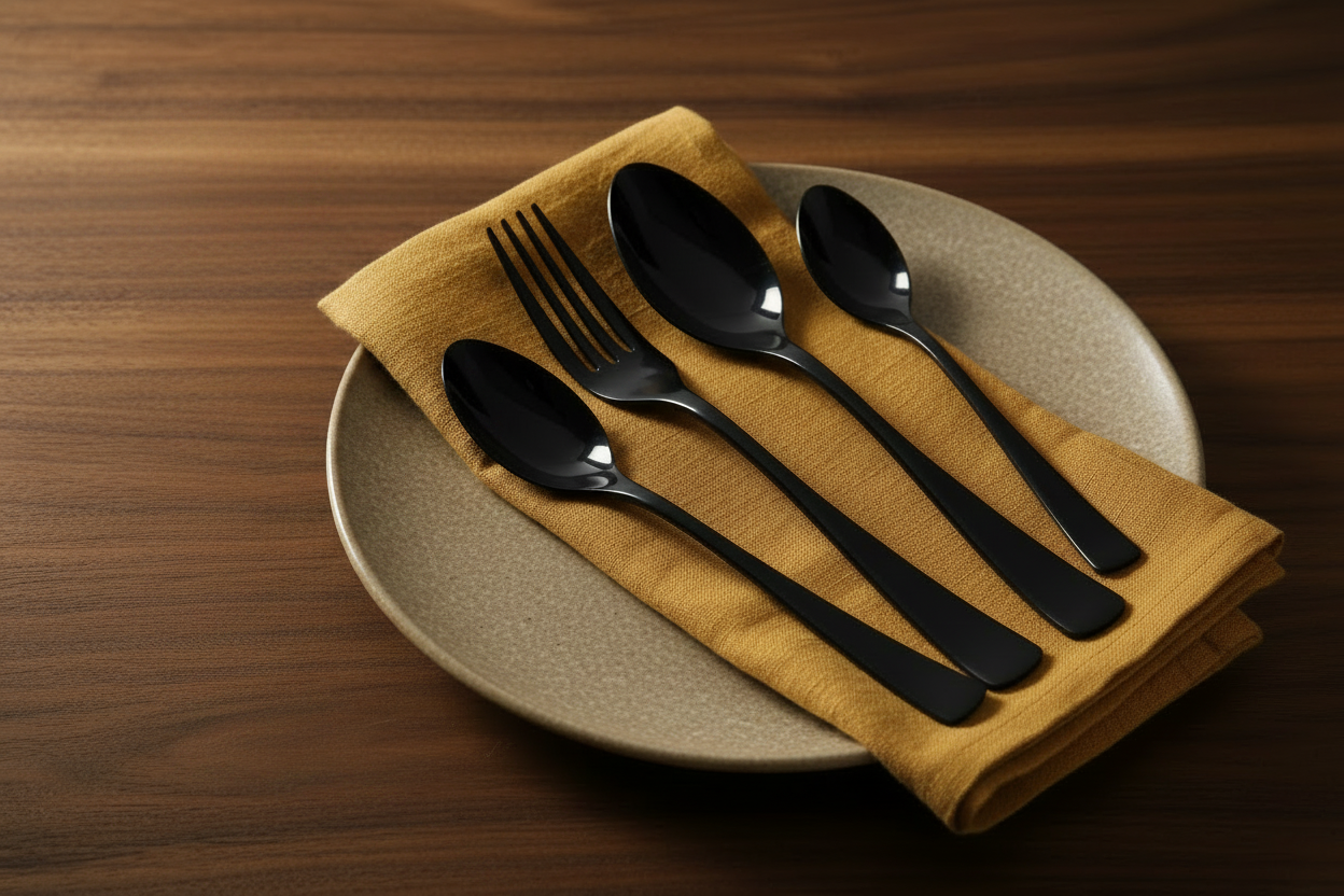 Titanium Black Cutlery Set