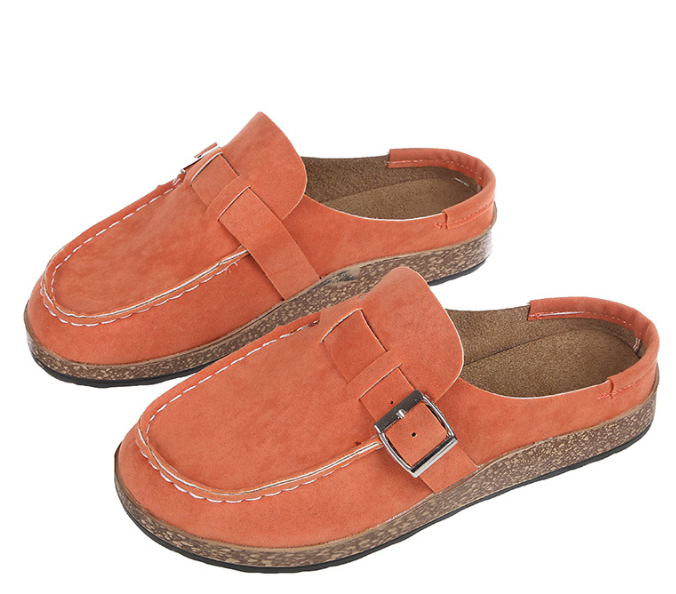 Round Toe Low Heel Slip-On Slippers