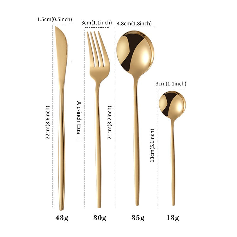 24-Piece Golden Cutlery Set