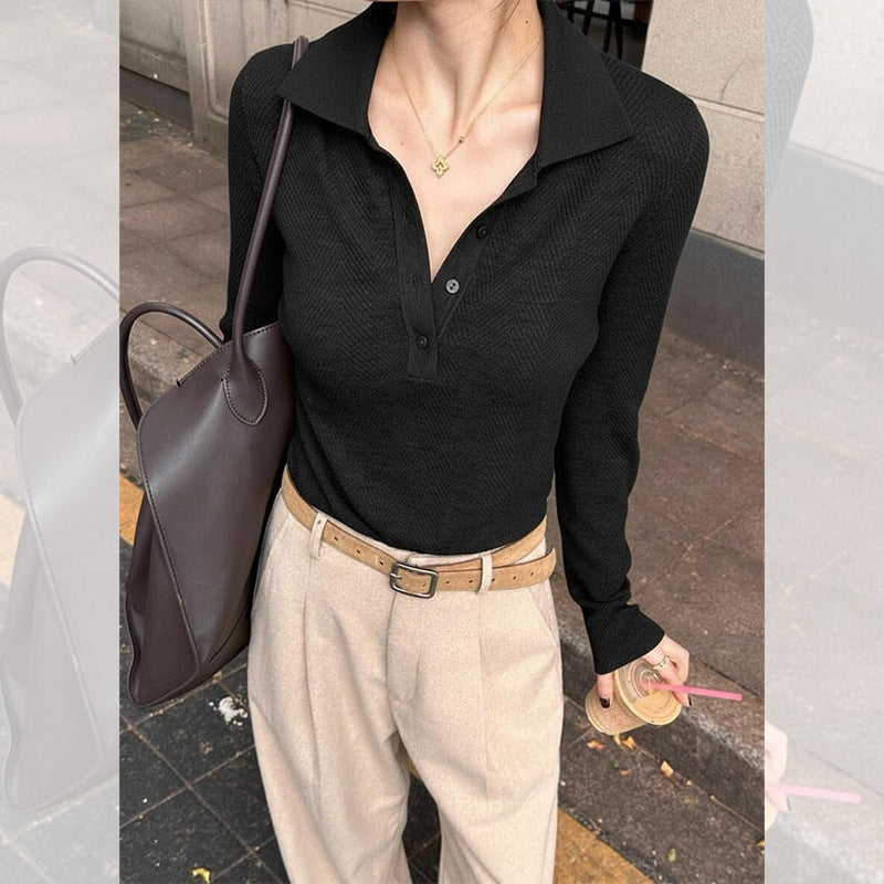 Women's Polo Collar Knit Sweater